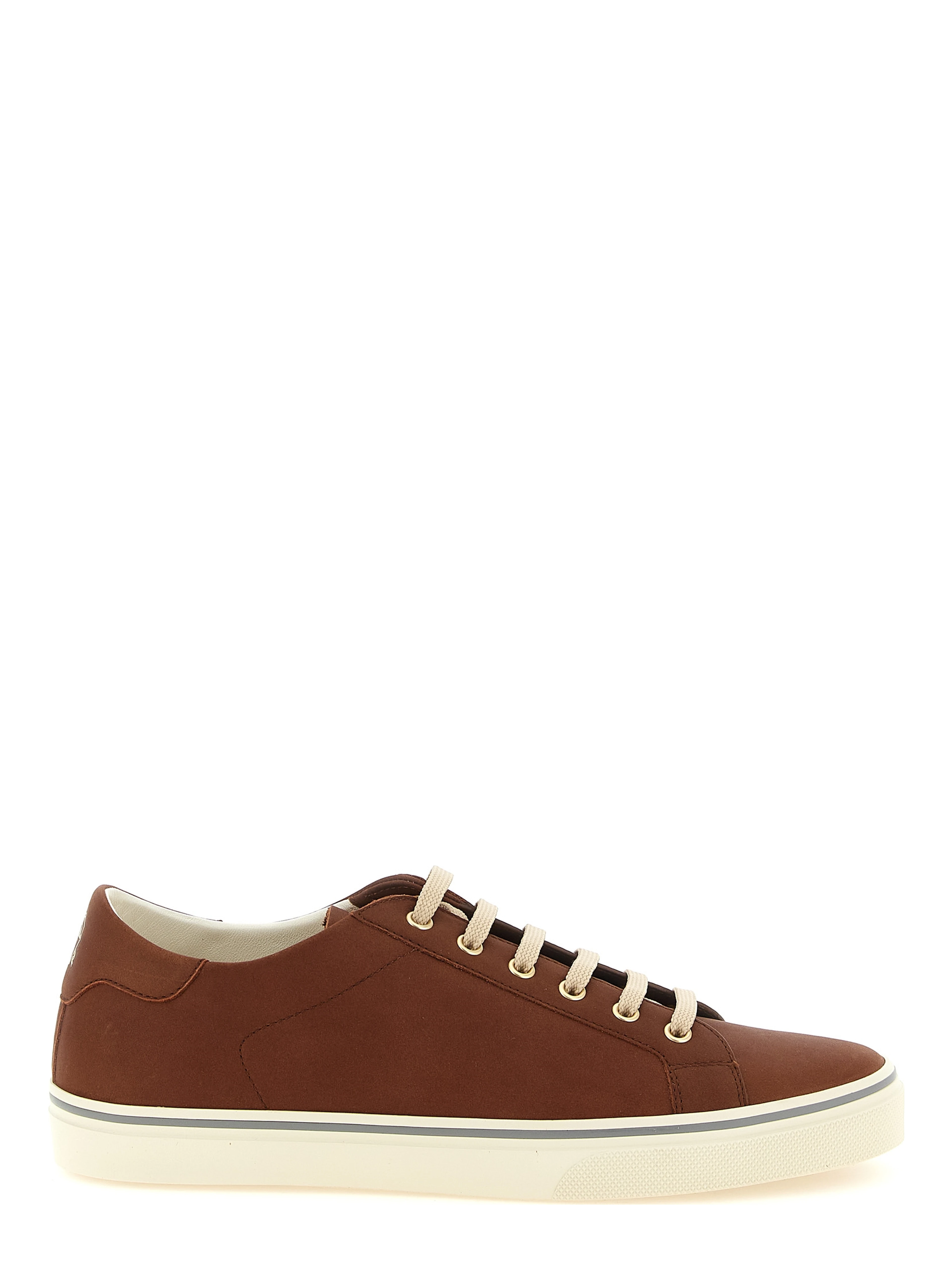 Brown Calfskin Low Top Sneakers