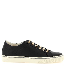 Black Calfskin Low Top Sneakers