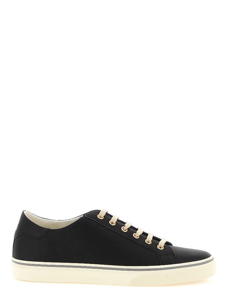 Black Calfskin Low Top Sneakers