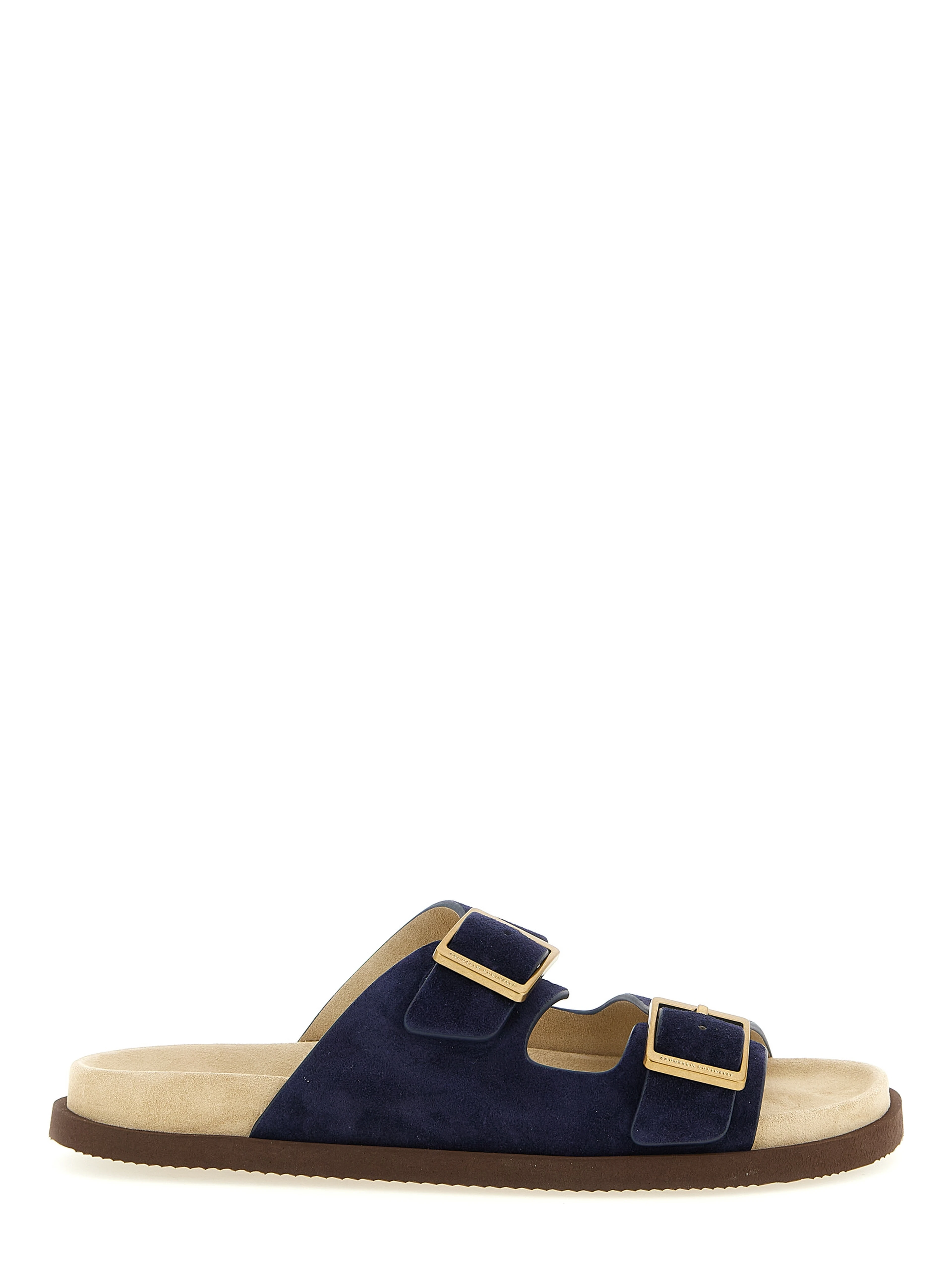 Blue Calfskin Slides