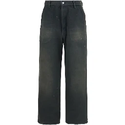 Gray Cotton Casual Pants