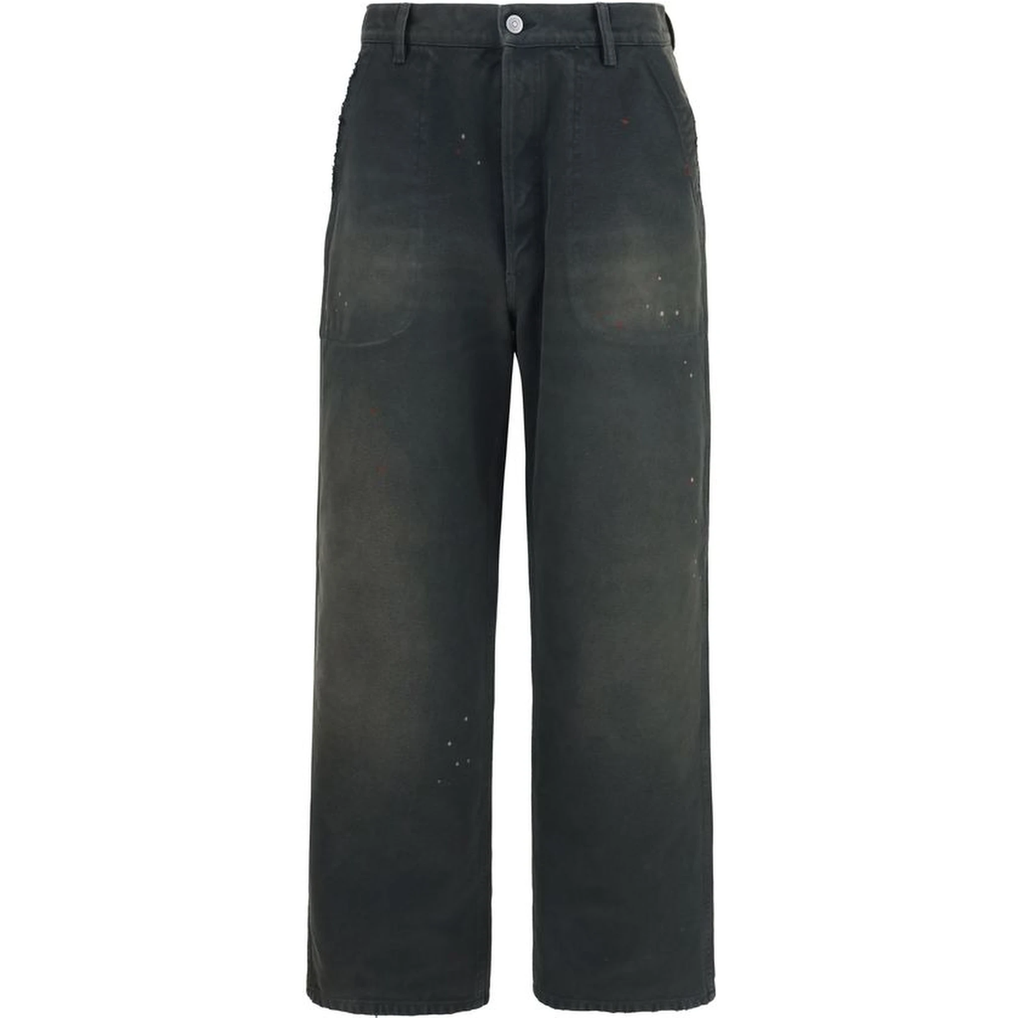 Gray Cotton Casual Pants