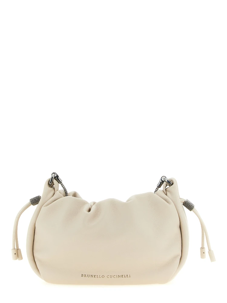 White Lamb Leather Crossbody Bag