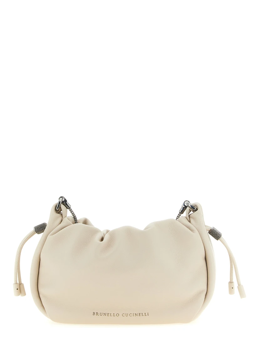 White Lamb Leather Crossbody Bag