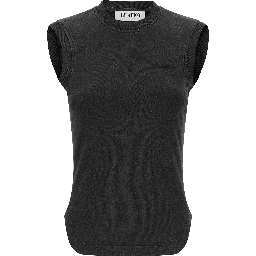 Black Cotton Sleeveles T-Shirt