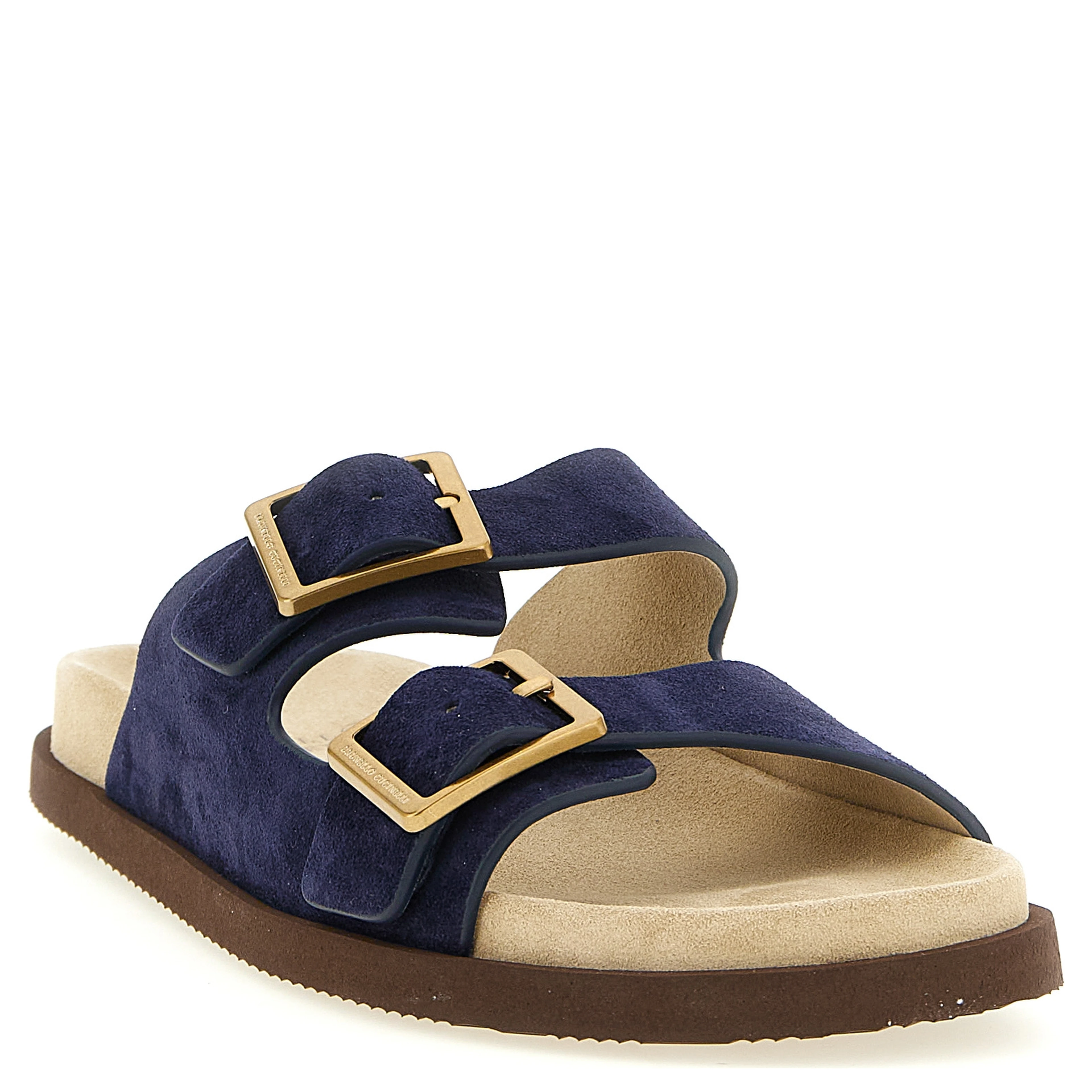 Blue Calfskin Slides
