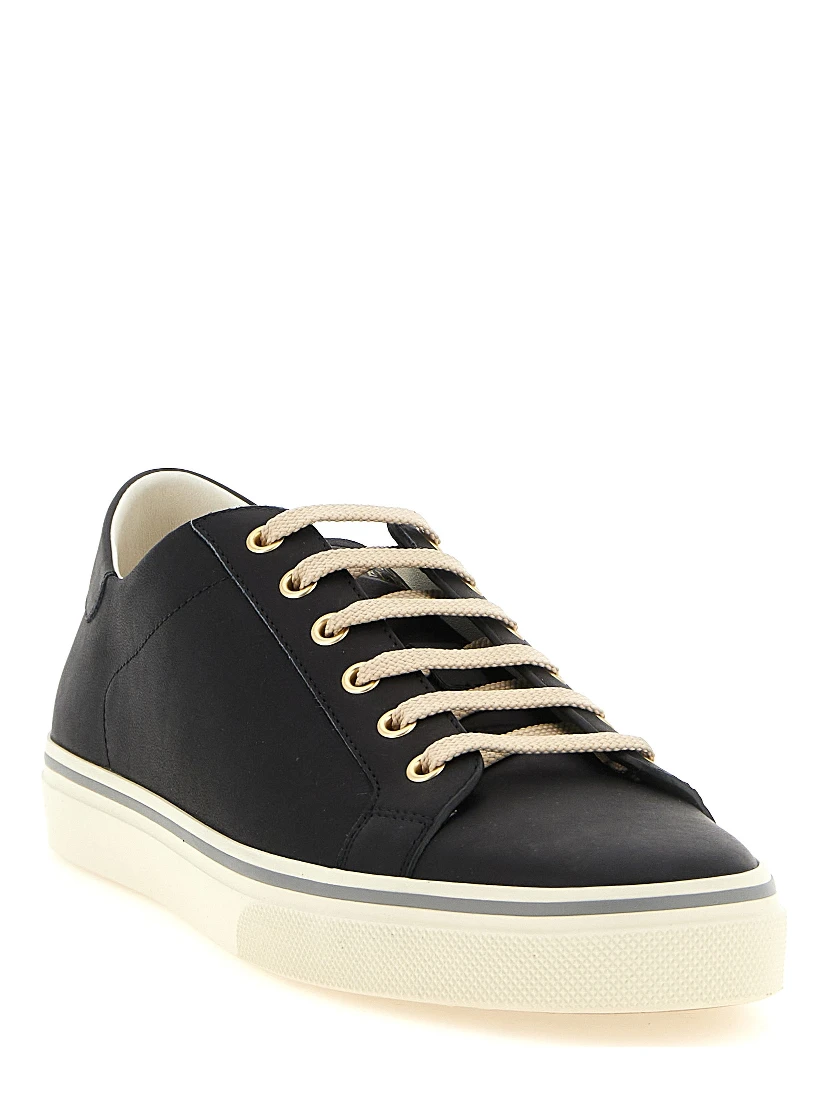 Black Calfskin Low Top Sneakers