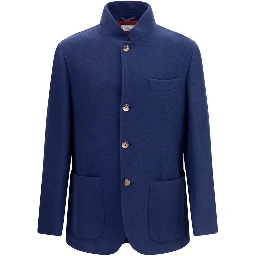 Blue Cashmere Full-Length Jacket
