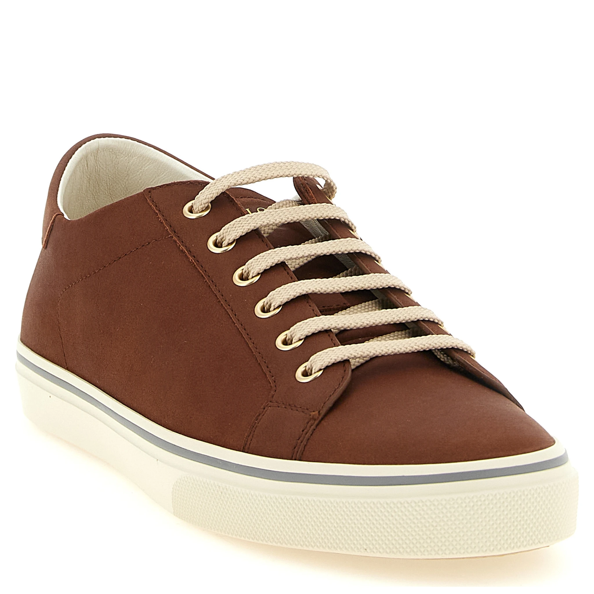 Brown Calfskin Low Top Sneakers