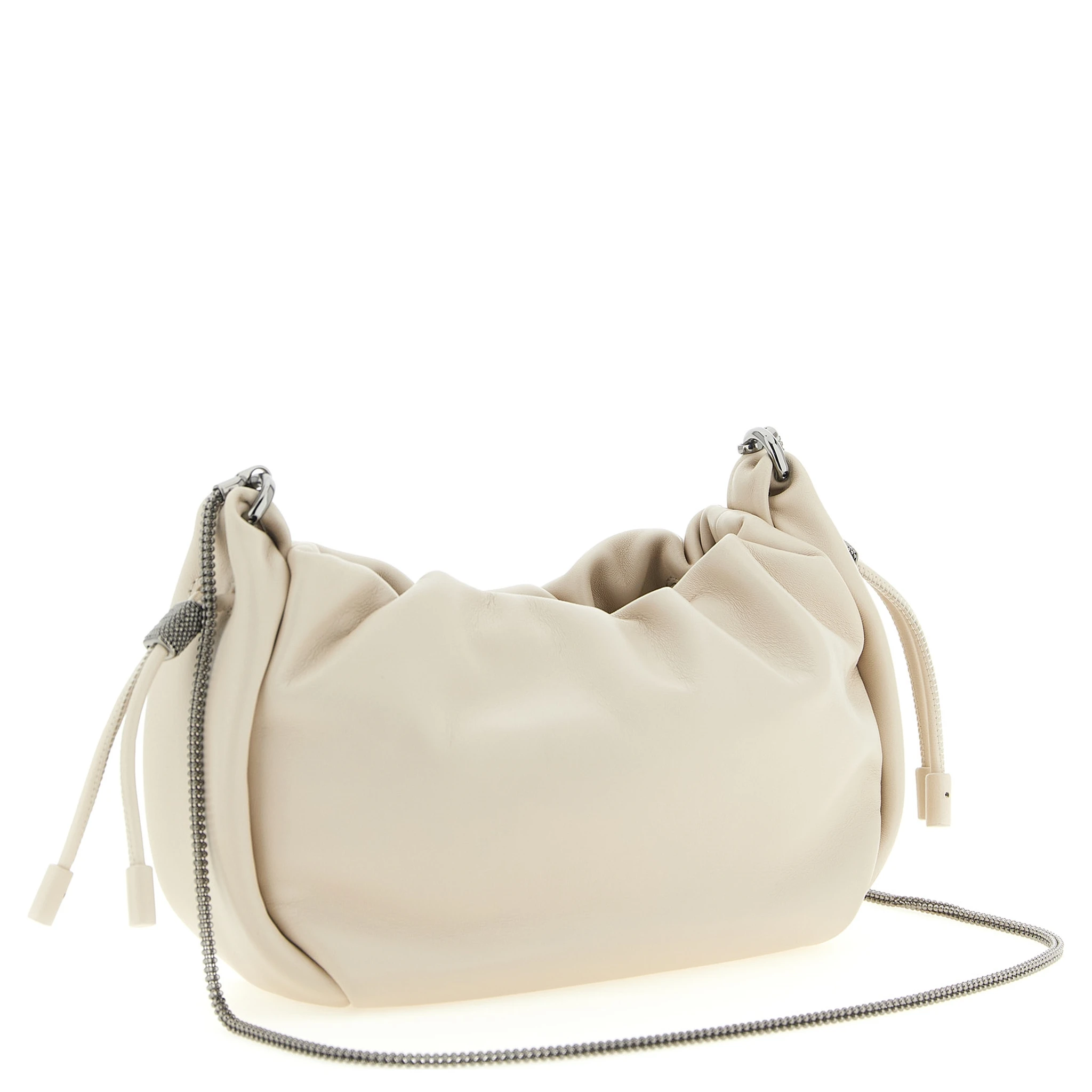 White Lamb Leather Crossbody Bag