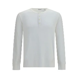White Cotton Long Sleeve T-Shirt