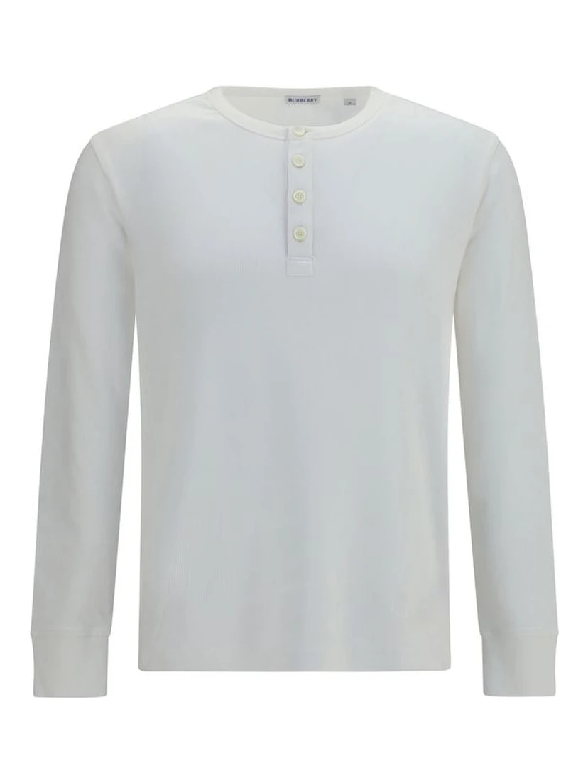 White Cotton Long Sleeve T-Shirt