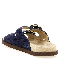 Blue Calfskin Slides