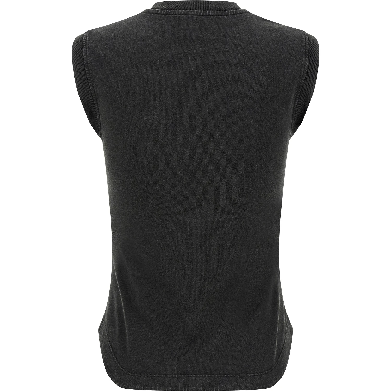 Black Cotton Sleeveles T-Shirt