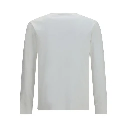 White Cotton Long Sleeve T-Shirt