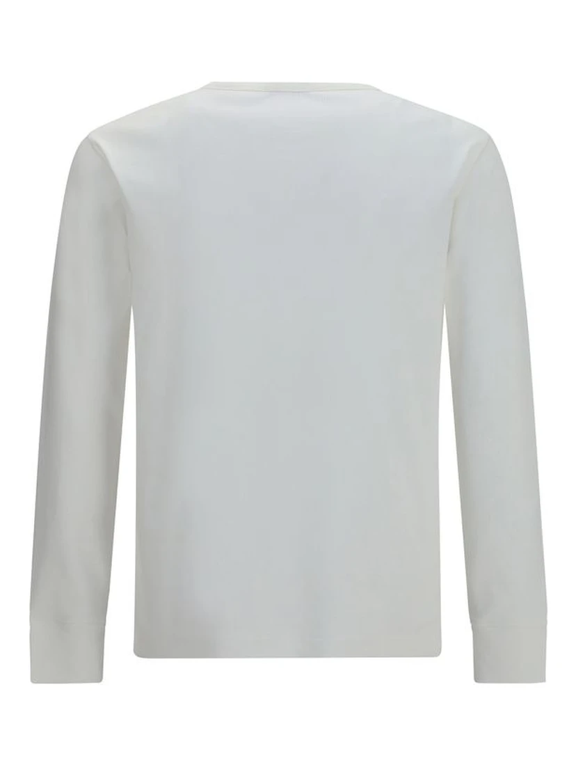 White Cotton Long Sleeve T-Shirt