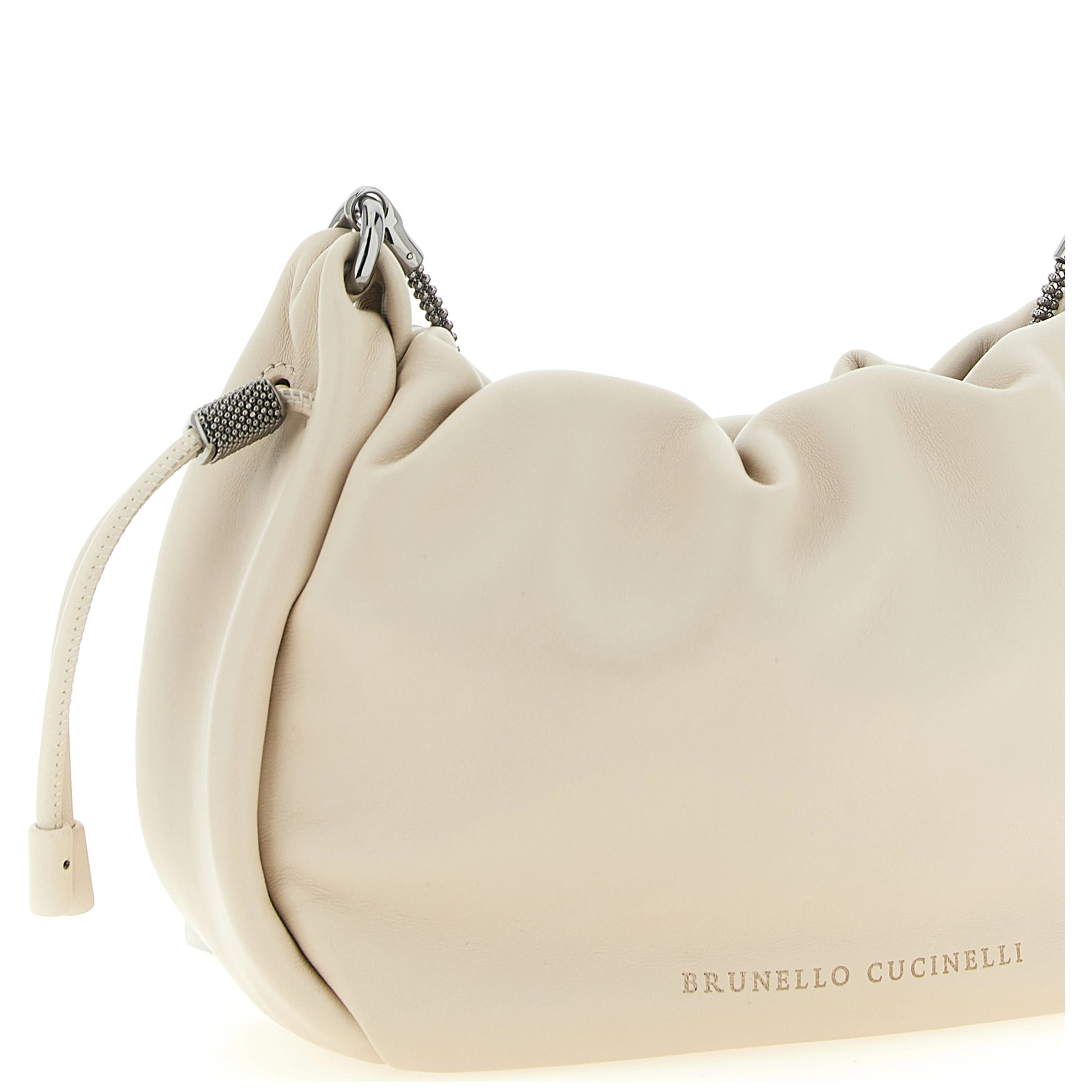 White Lamb Leather Crossbody Bag