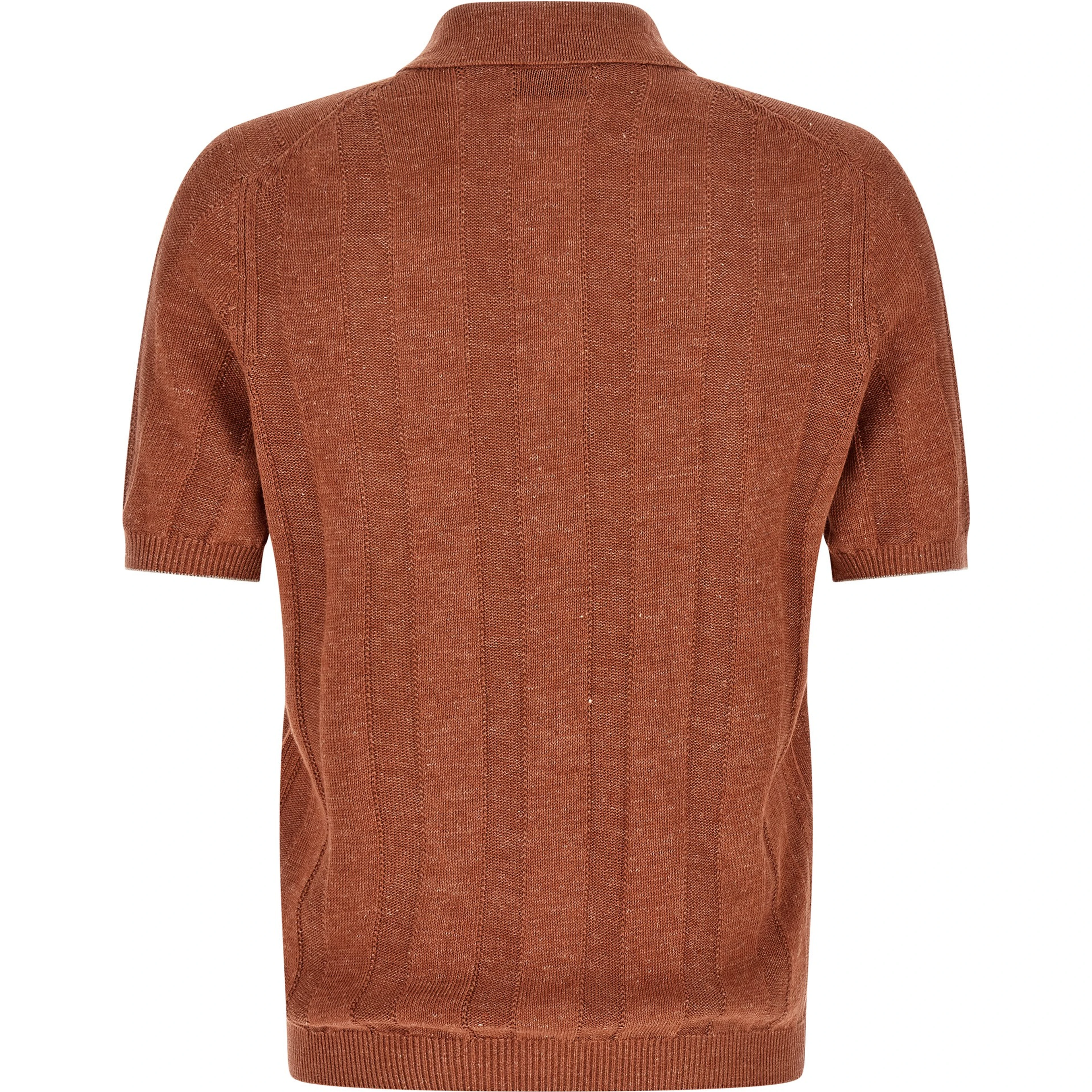 Orange Linen Polo Shirt