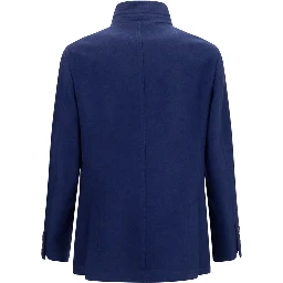 Blue Cashmere Full-Length Jacket