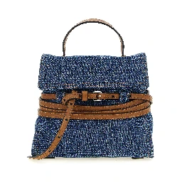 Blue Cotton Handbag