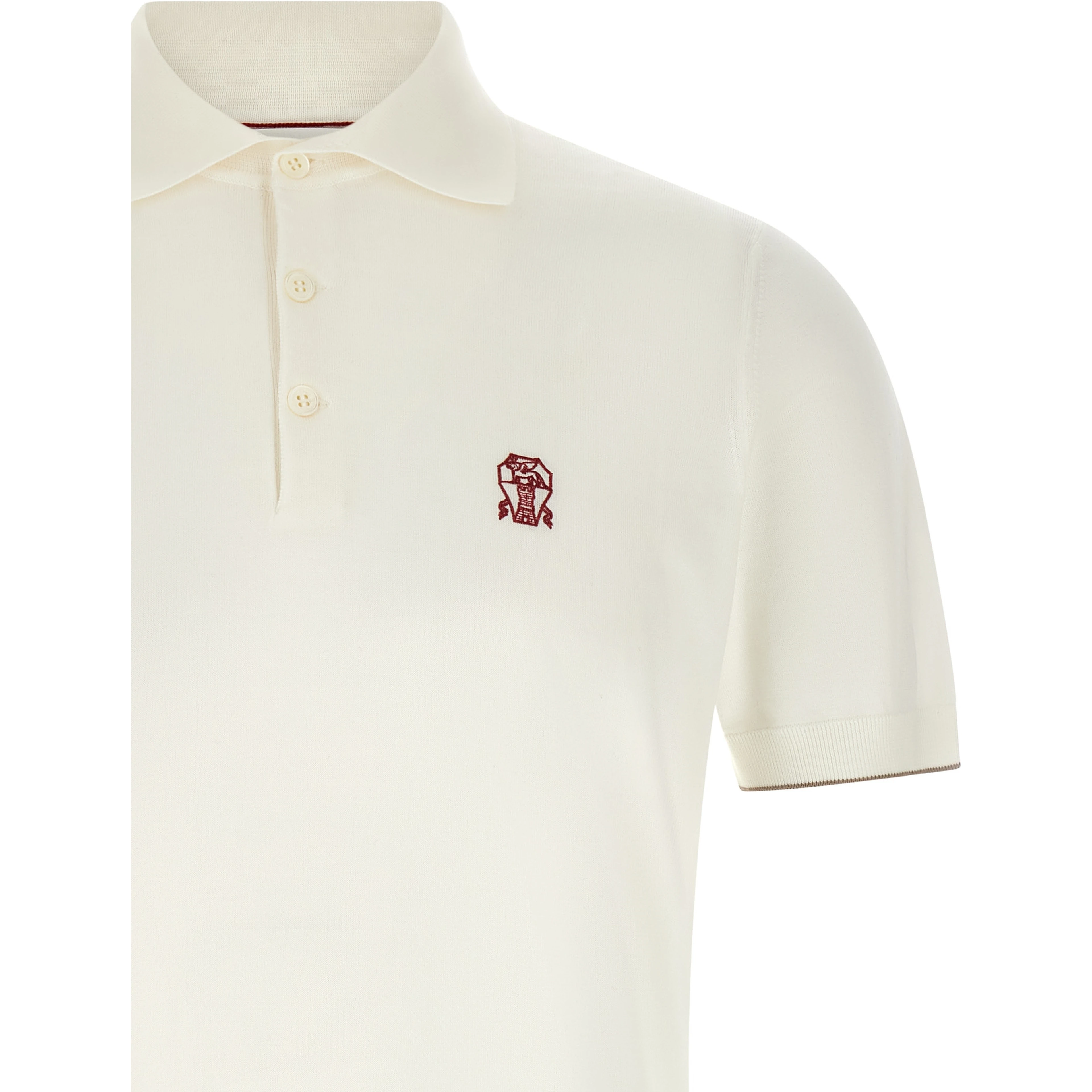 White Cotton Polo Shirt