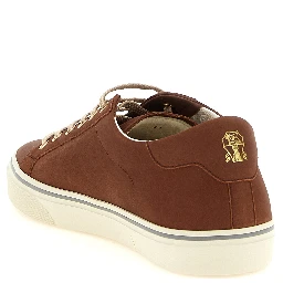 Brown Calfskin Low Top Sneakers