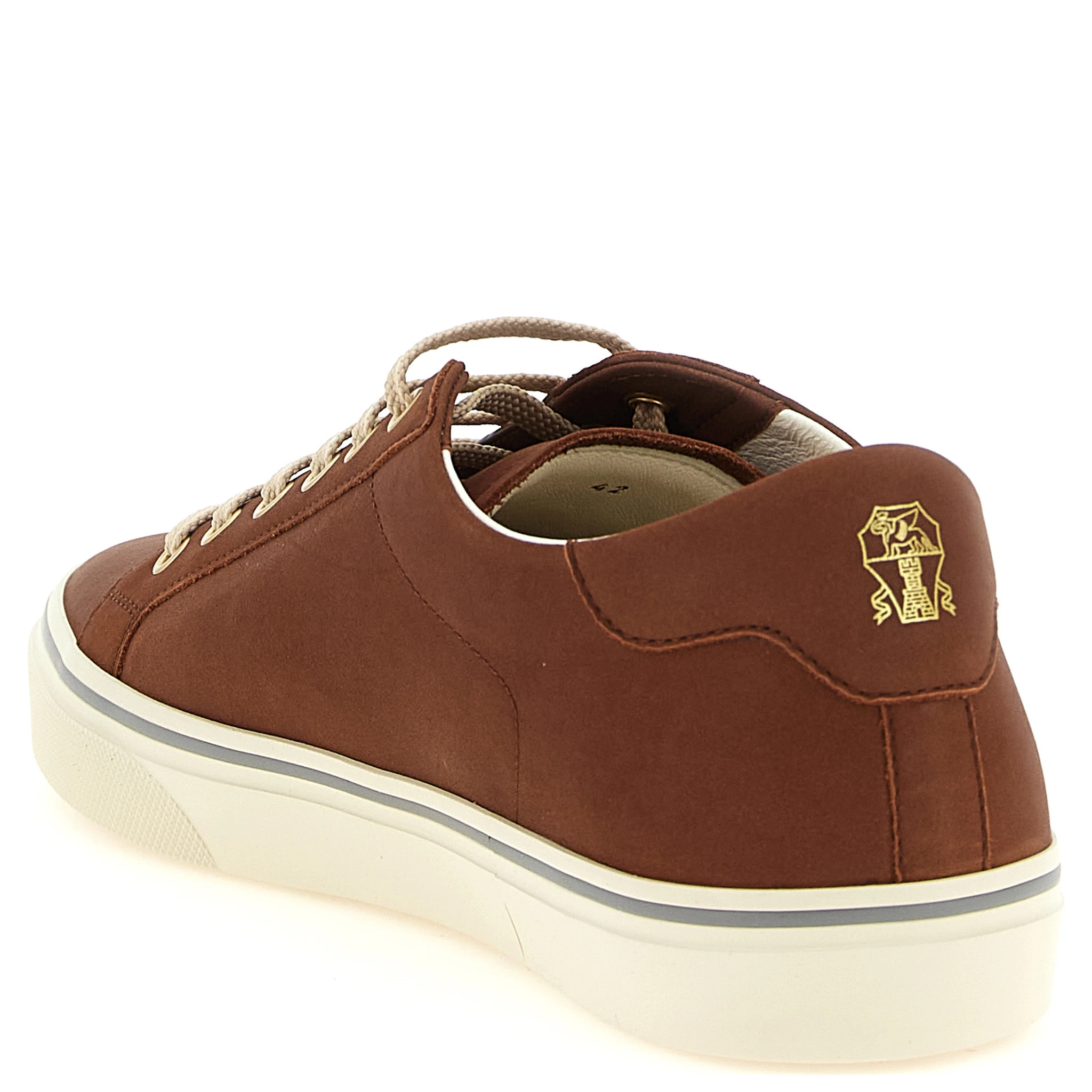 Brown Calfskin Low Top Sneakers