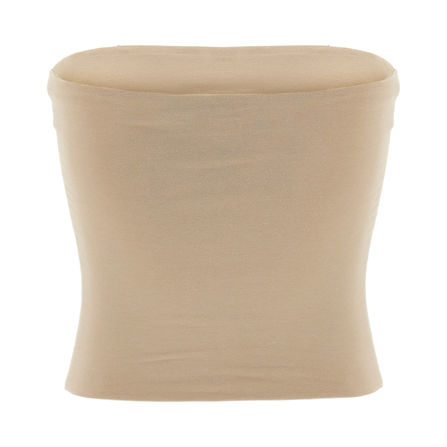 Beige Cotton Sleeveles T-Shirt
