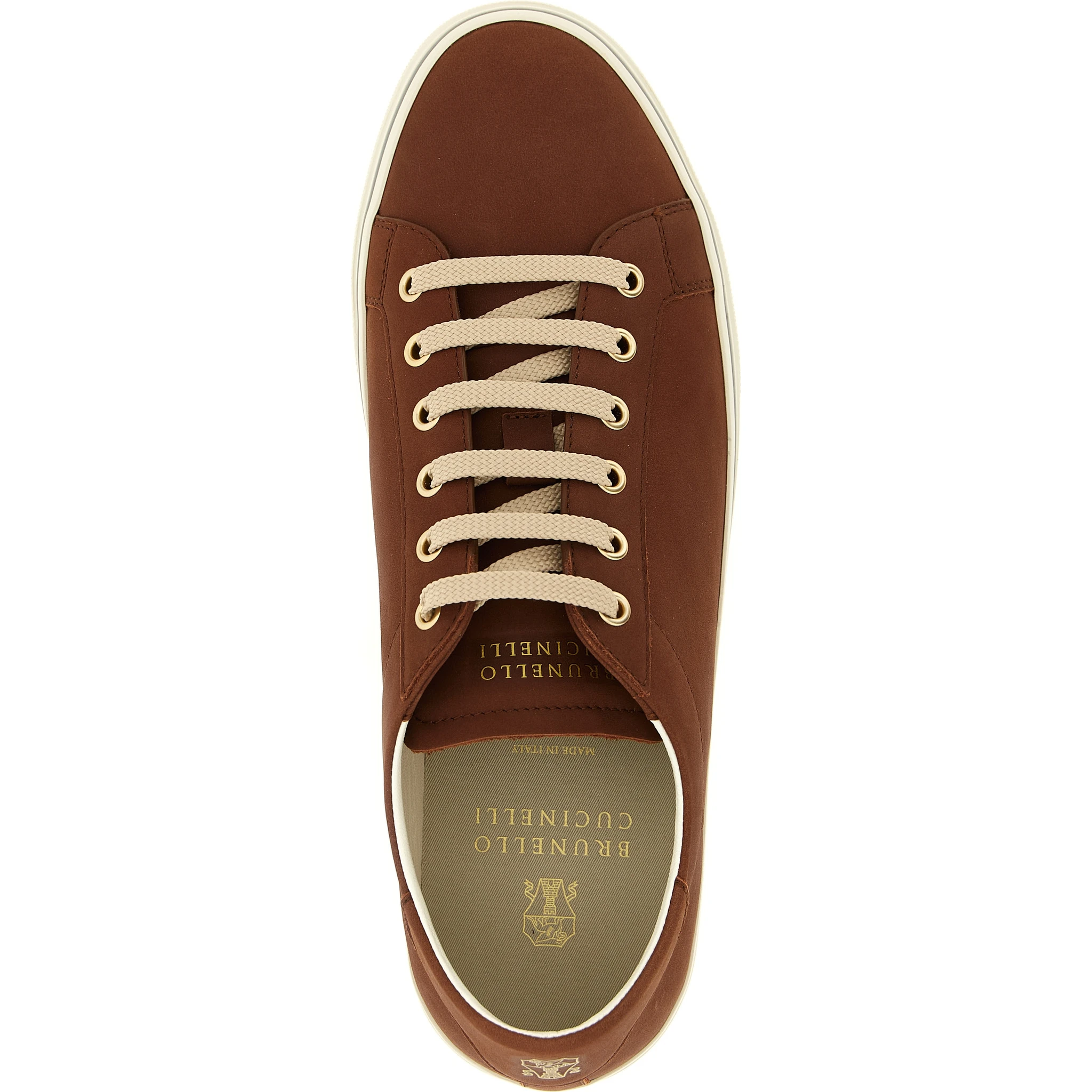 Brown Calfskin Low Top Sneakers