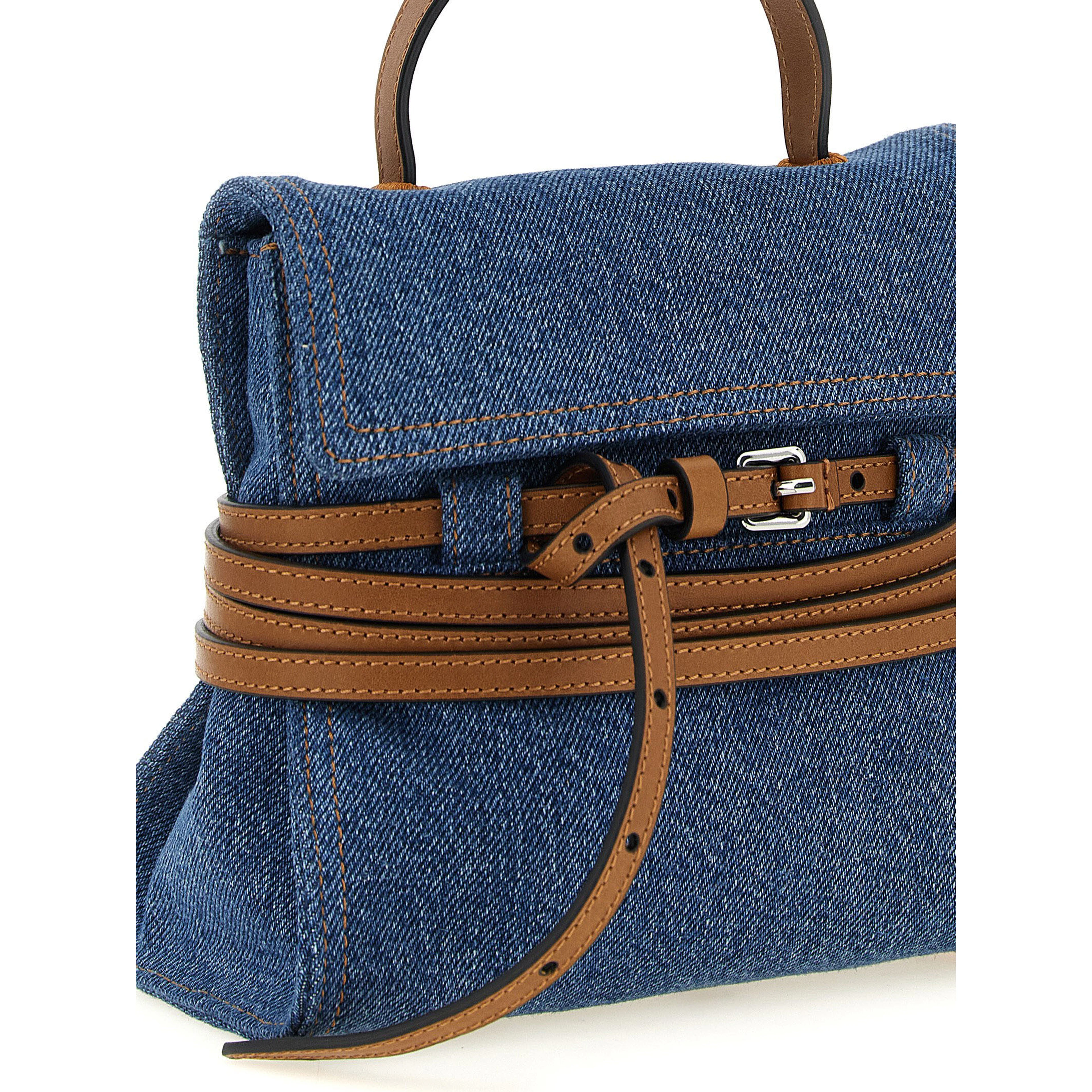 Blue Cotton Handbag
