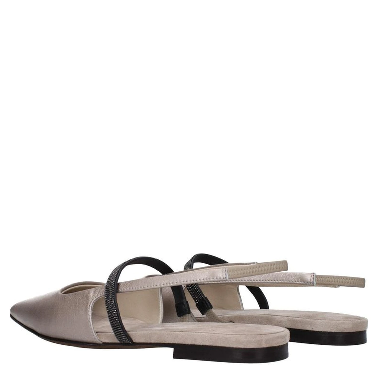 Beige Leather Ballet Flats