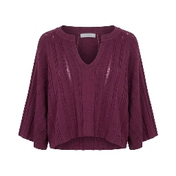 Purple Cotton Women Sweater