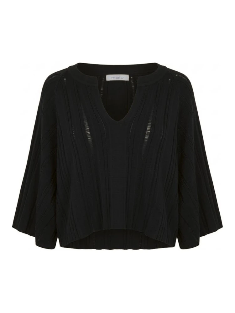 Black Cotton Women Sweater