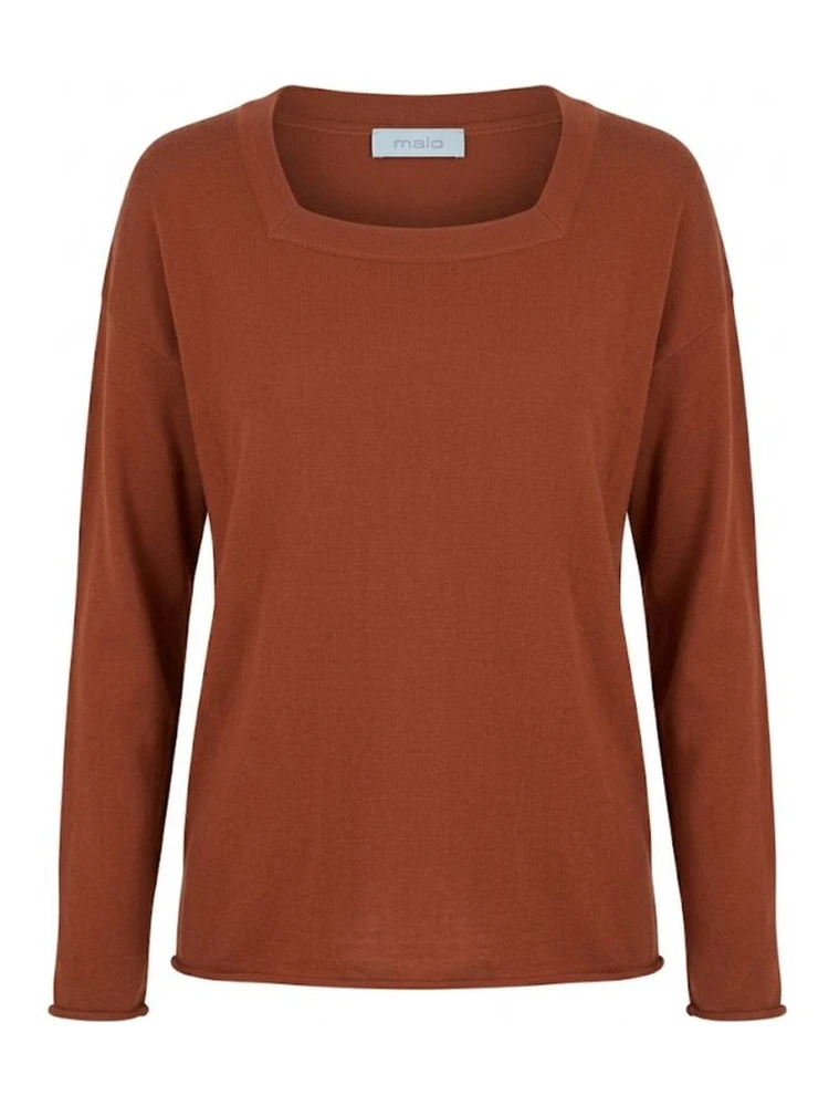 Brown Cotton Women's Sweater