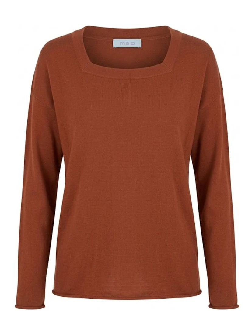 Brown Cotton Women's Sweater
