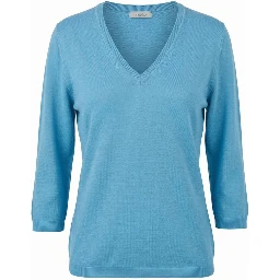 Blue Silk Women Sweater