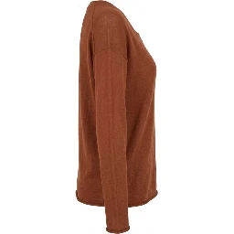 Brown Cotton Women's Sweater
