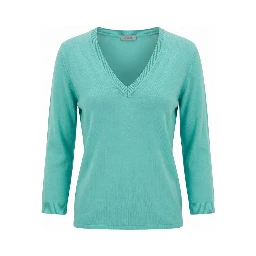 Blue Cotton Women Sweater
