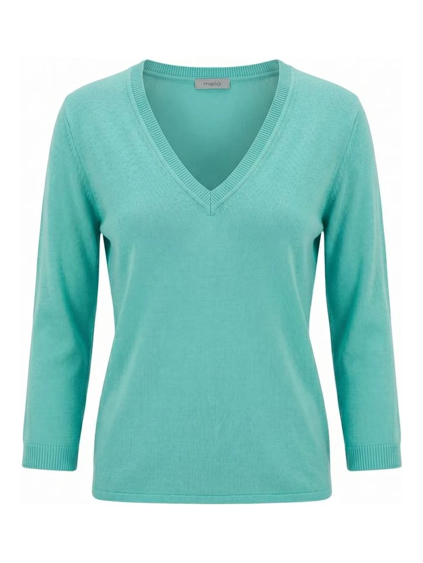 Blue Cotton Women Sweater