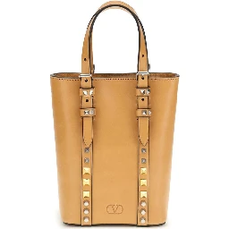 Beige Calf Leather Bos Taurus Shoulder Bag