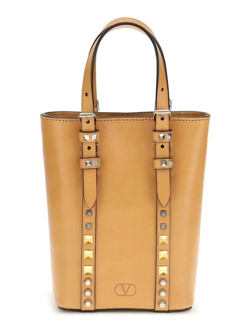 Beige Calf Leather Bos Taurus Shoulder Bag