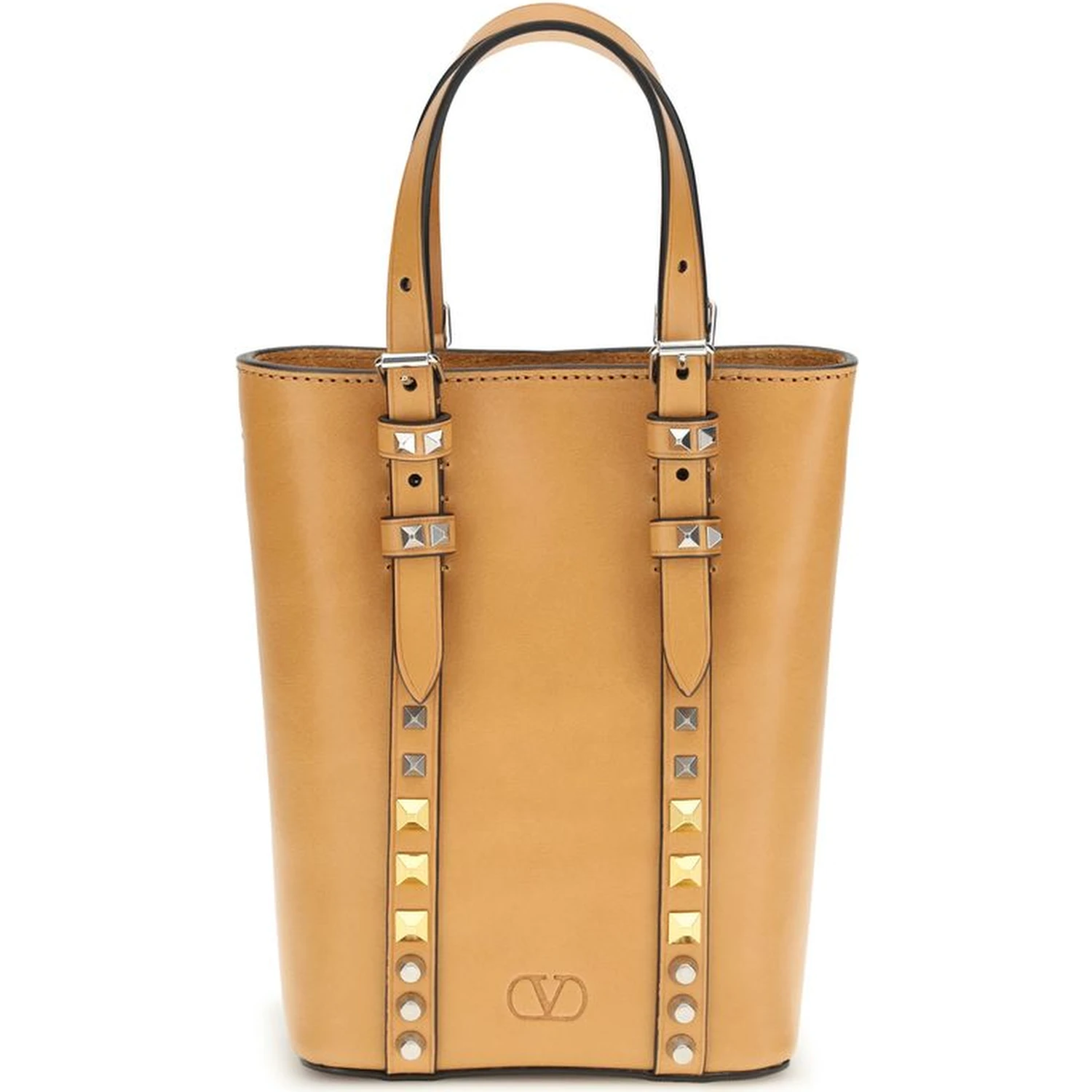 Beige Calf Leather Bos Taurus Shoulder Bag
