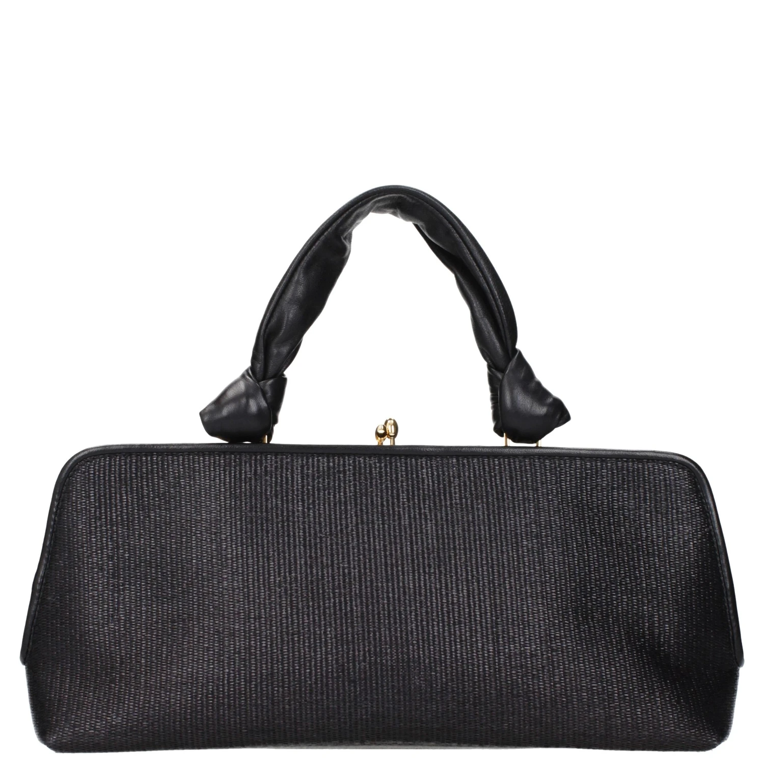 Black Raffia Handbag