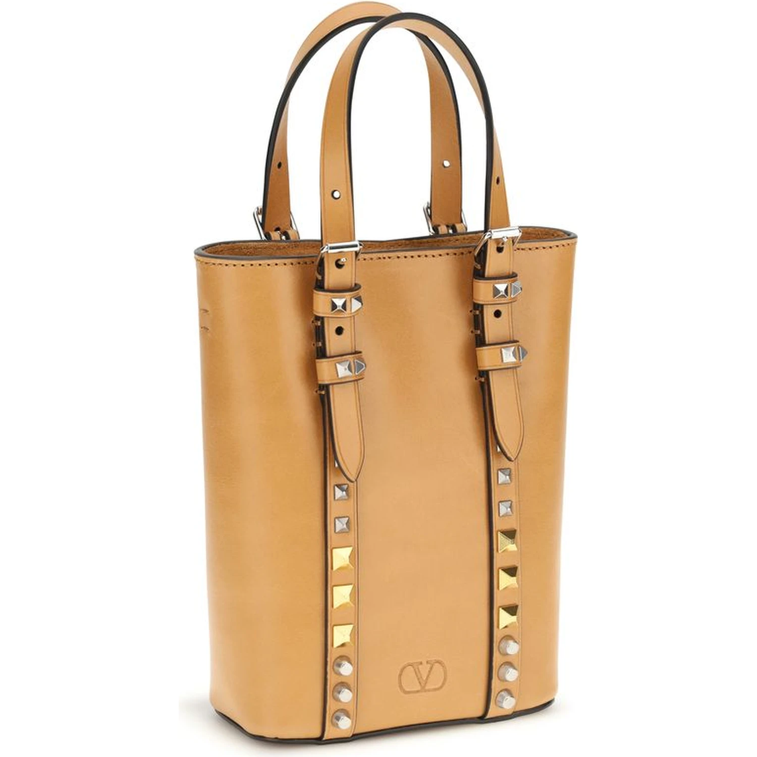 Beige Calf Leather Bos Taurus Shoulder Bag