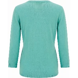Blue Cotton Women Sweater