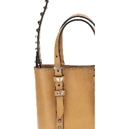 Beige Calf Leather Bos Taurus Shoulder Bag