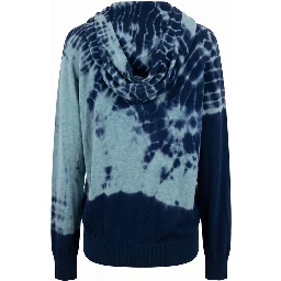 Blue Cotton Women Sweatshirt