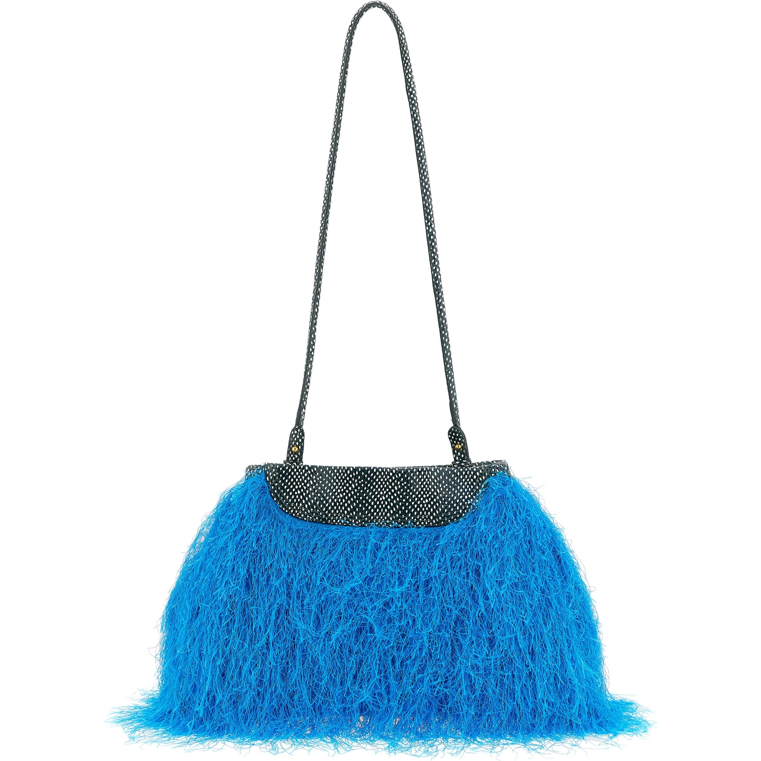 Blue Polyester Clutch Bag