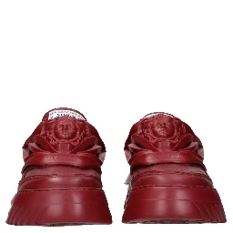 Red Leather Chunky Sneakers