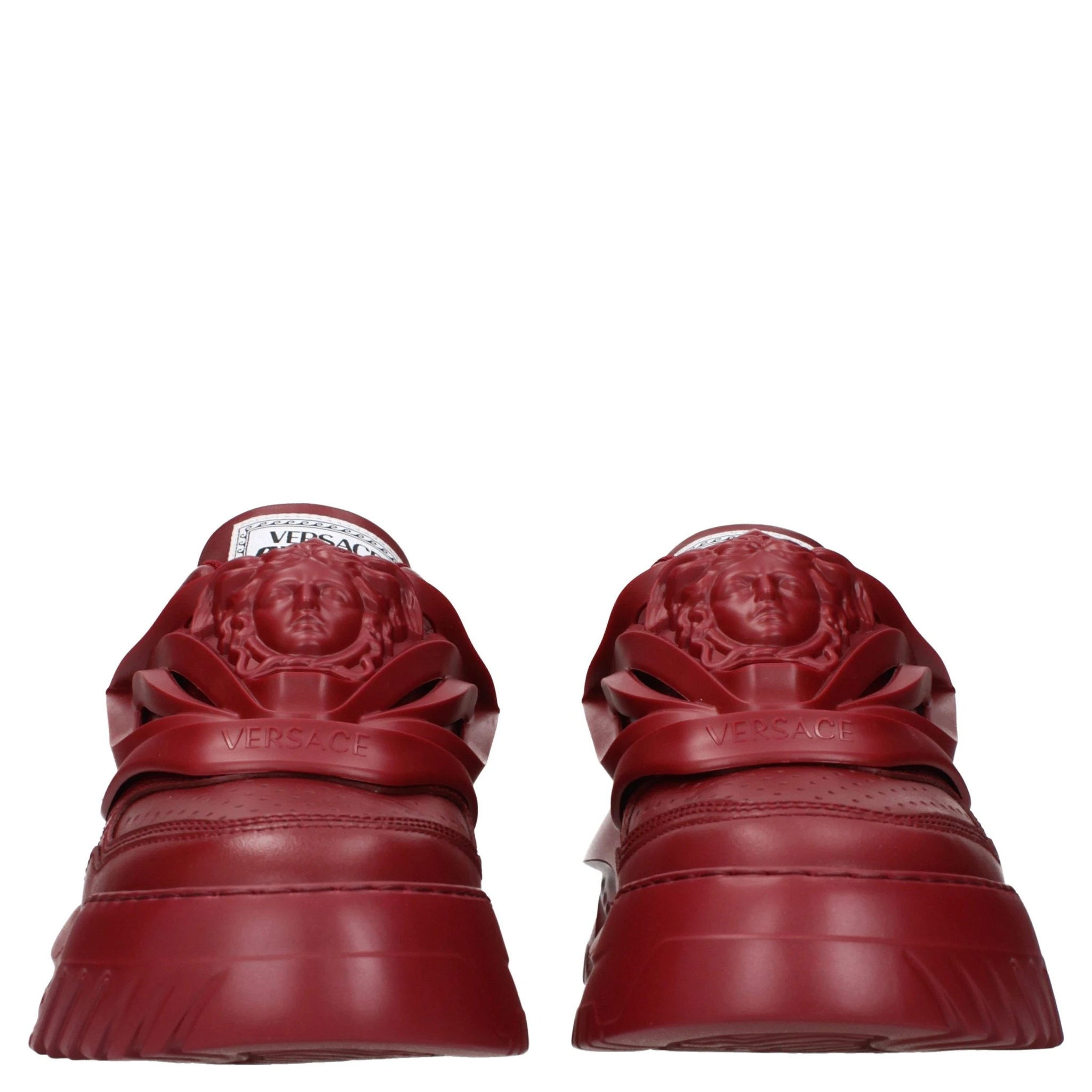 Red Leather Chunky Sneakers
